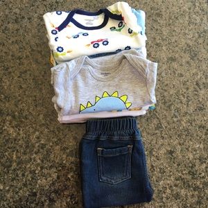 Baby Boys Onesies & Jean Bundle